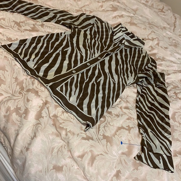 MICHAEL KORS SZ 6 BLOUSE.ANIMAL PRINT. New - Picture 8 of 12